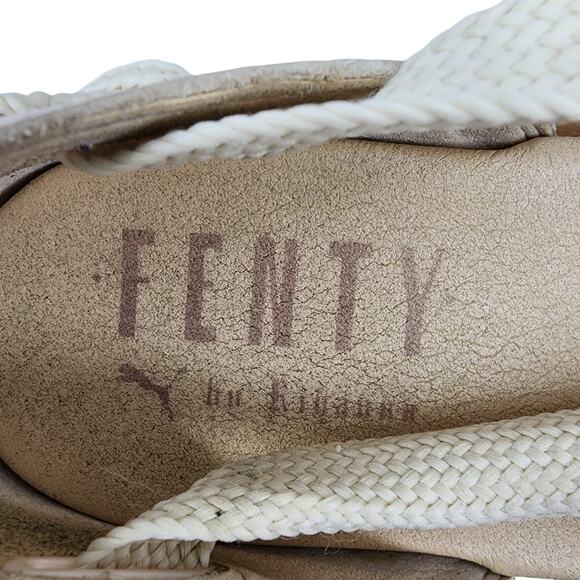 Puma X Fenty by Rihanna Women’s Size 9 Leather Bow Front Creeper Sandals - Picture 4 of 6